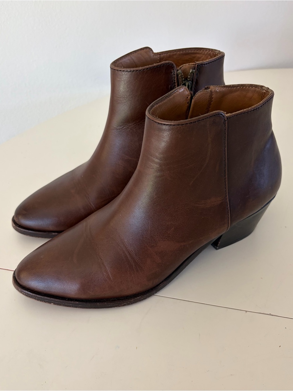 Thursday Boot Company Downtown Bootie Amaretto Brown Leather Ankle Boots